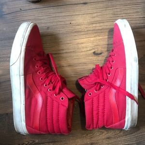 Hi top red Vans